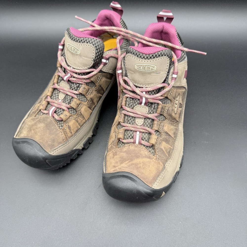Keen Women's Targhee III Waterproof Low Height Hiking Shoes Brown Pink Sz 8